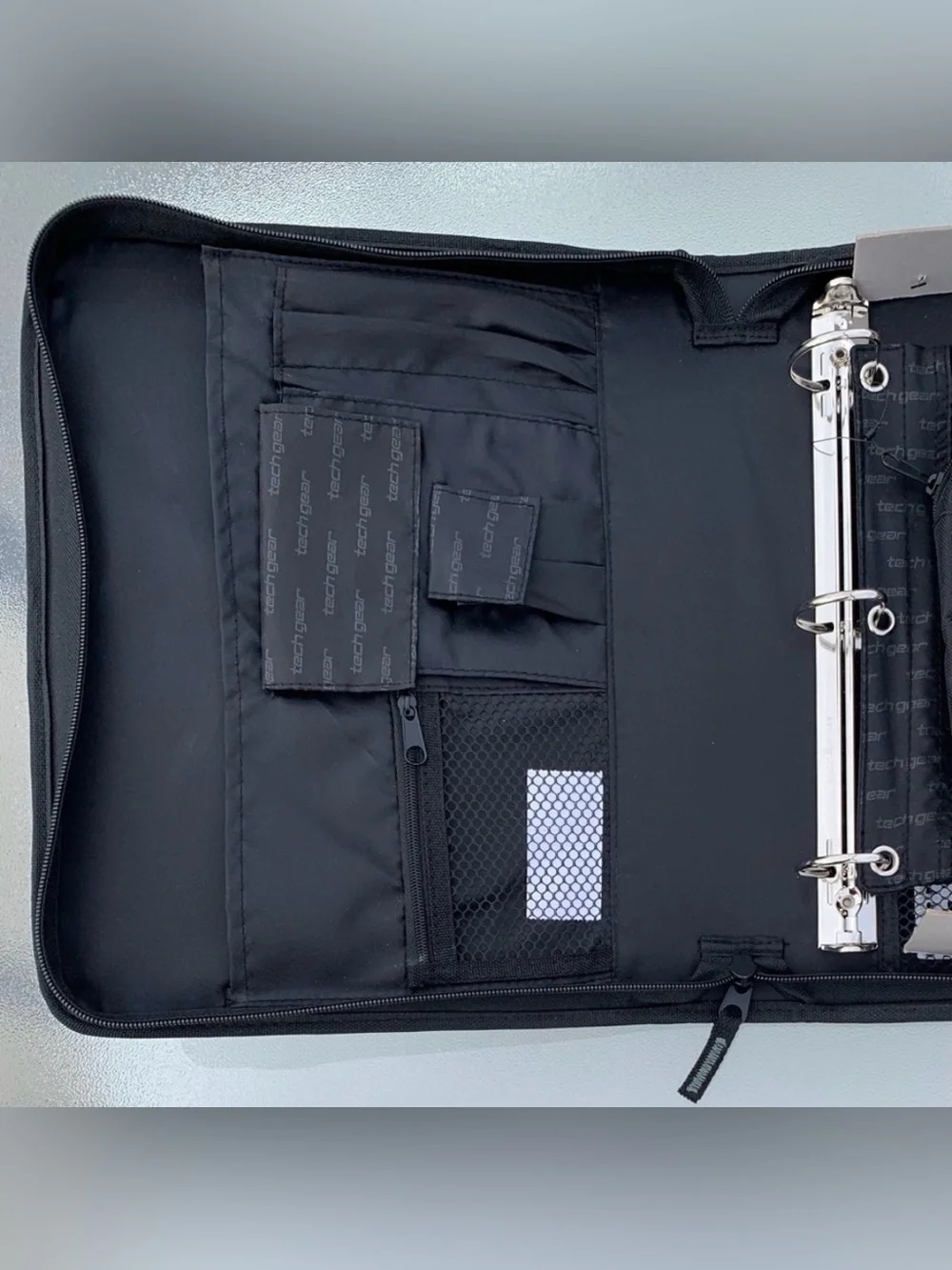 Tech Gear Mega Filled Black and Grey Padded 3-Ring Binder Organizer